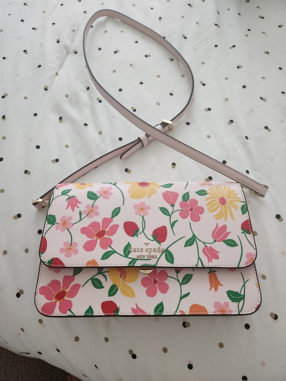 kate spade Pink Floral Print Crossbody Bag